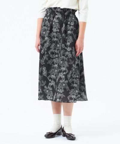 ドローイングフラワーギャザースカート