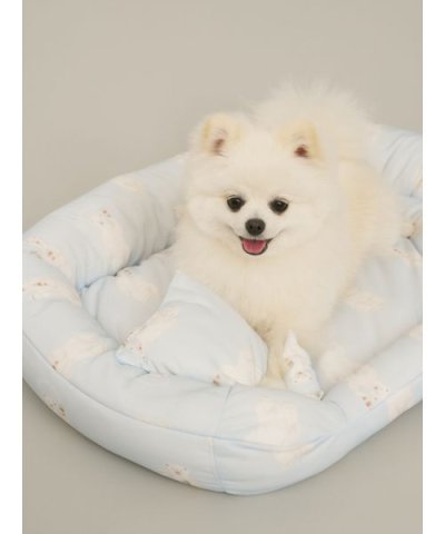 【CAT&DOG】【接触冷感】シロクマ柄COOLINGベッドSサイズ