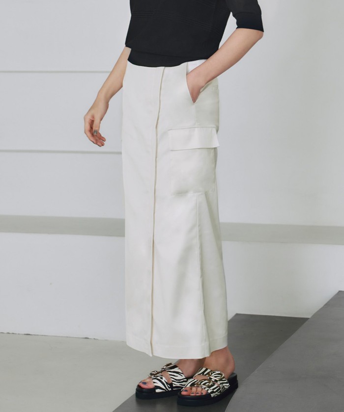 【新品】ICB アイシービー 麻混ロングフレアスカート ホワイト ¥25300 新品】ICB アイシービー 麻混ロングフレアスカート ホワイト