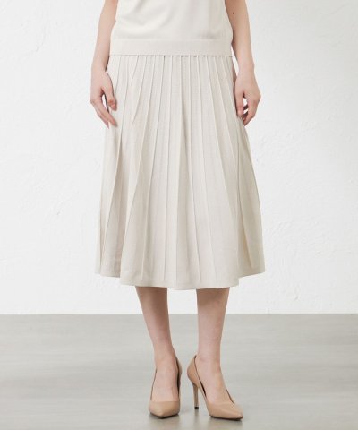 ライトレーヨンストレッチアイレット柄ニットスカート