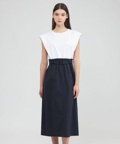 【EPOCA STORIA】 タフタコンビジャージー ドッキングワンピース 《W