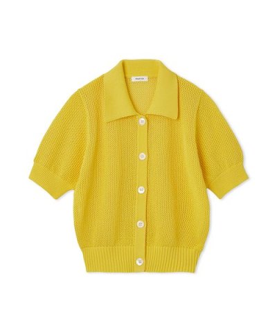 ダイヤメッシュポロカーディガン