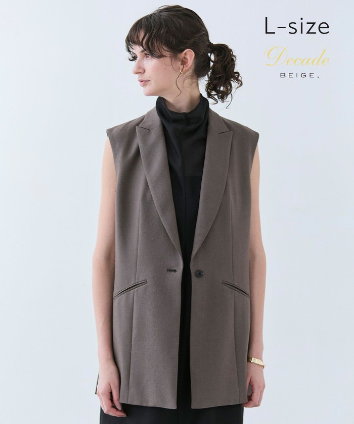 ベイジBEIGE. ノースリーブベスト BEIGE，｜ベイジ，のベスト・ジレ（ジャケット）通販｜ELLE SHOP