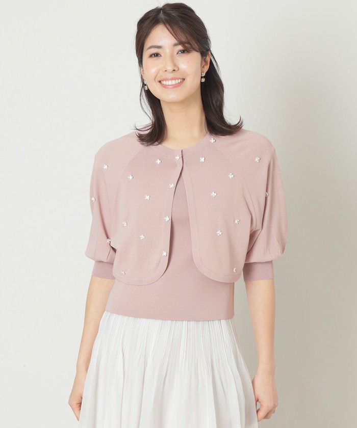 TO BE CHIC ボレロセット ブラック TO BE CHIC｜フラワー刺しゅうコンビ ボレロ | Rakuten Fashion