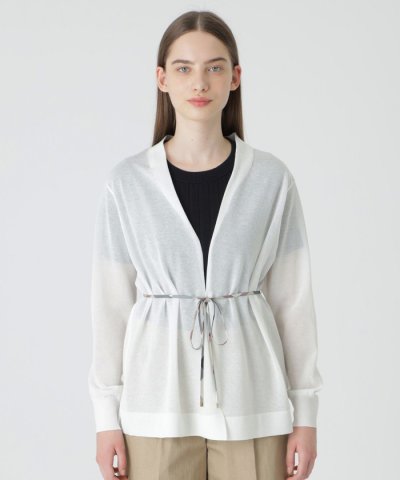 シアーニットボタンレスカーディガン