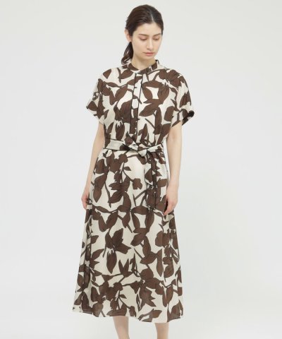 【ウォッシャブル】オーディシャスフラワープリント　ワンピース