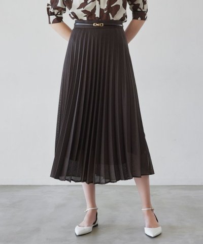 【ウォッシャブル】リネンライクカラミ　スカート