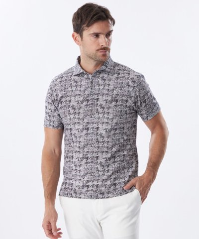 ライン千鳥プリントポロシャツ