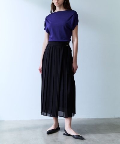 カラミメッシュ プリーツラップスカート