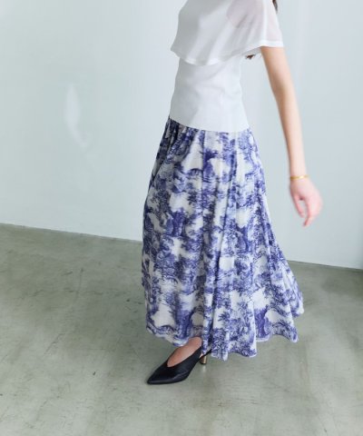 トワルドジュイプリント タックフレアスカート