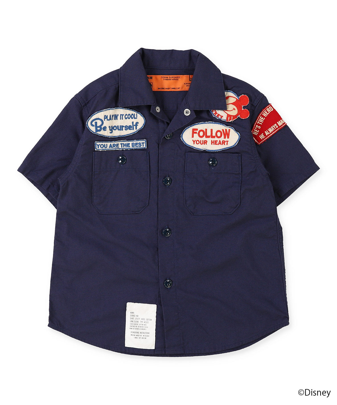 DENIMDUNGAREE デニムダンガリー DENIM DUNGAREE Sheeting MICKEY ネイビー 1(Ladies-M)/M DENIMDUNGAREE デニムダンガリー DENIM DUNGAREE Sheeting MICKEY ネイビー 1(Ladies-M)/M