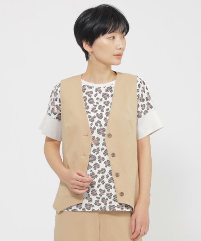 【カタログ掲載品】【ウォッシャブル】コットン麻ブレンドストレッチジレ