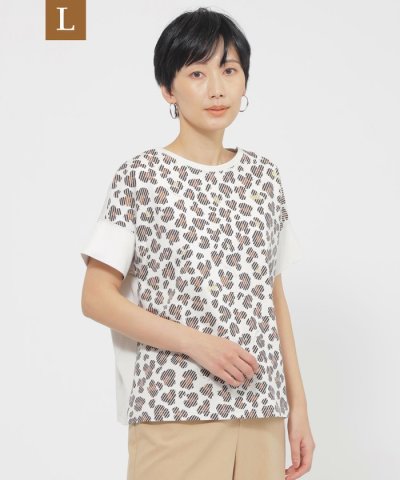 【L】【ウォッシャブル】パンサードットプリントカットソー