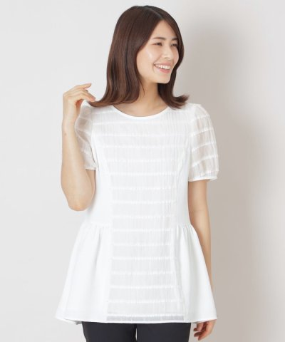 ジャカードタック チュニックブラウス
