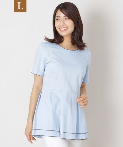 【L】配色ピコ ティアードチュニック