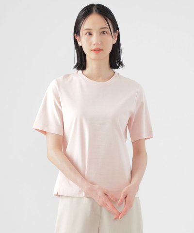 【ウォッシャブル】コンパクトコットンポンチクルーネックカットソー