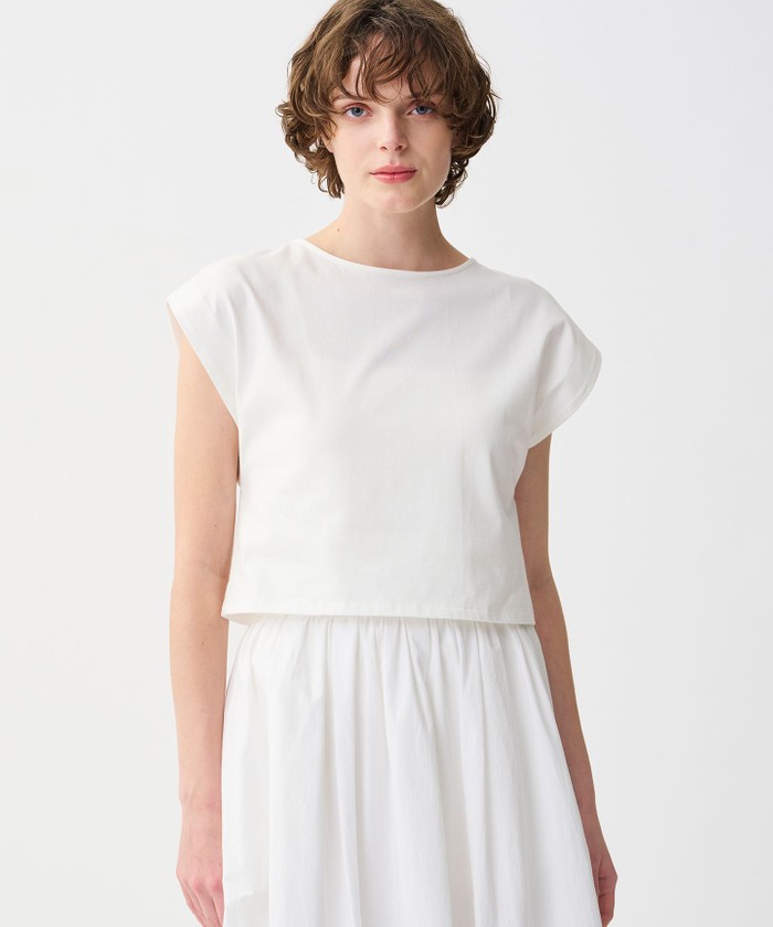 UNCRAVE 【洗濯機洗い可】プレーンストレッチ ショートトップス オフ F UNCRAVE 【洗濯機洗い可】プレーンストレッチ ショートトップス オフ F