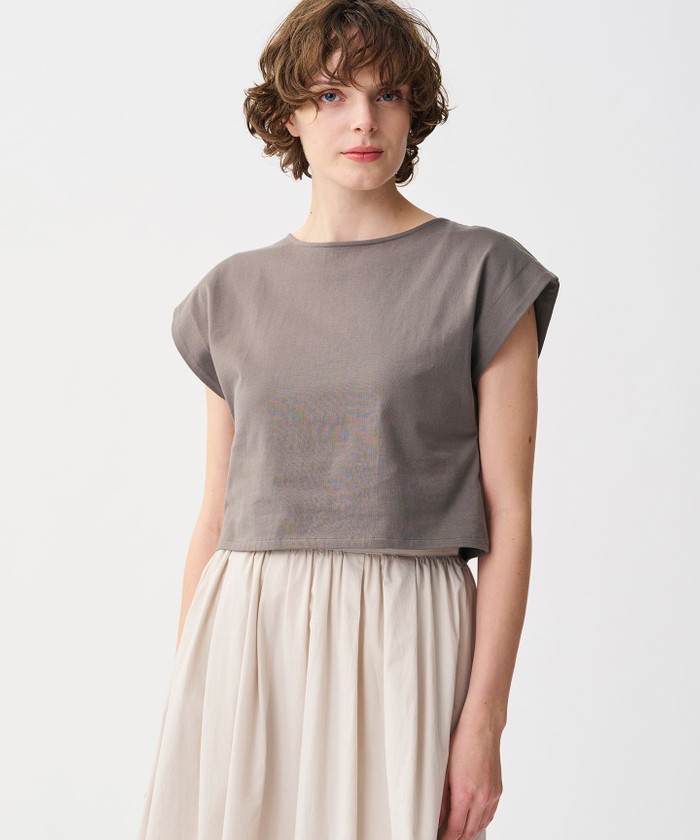 UNCRAVE 【洗濯機洗い可】プレーンストレッチ ショートトップス トープ F UNCRAVE 【洗濯機洗い可】プレーンストレッチ ショートトップス トープ F