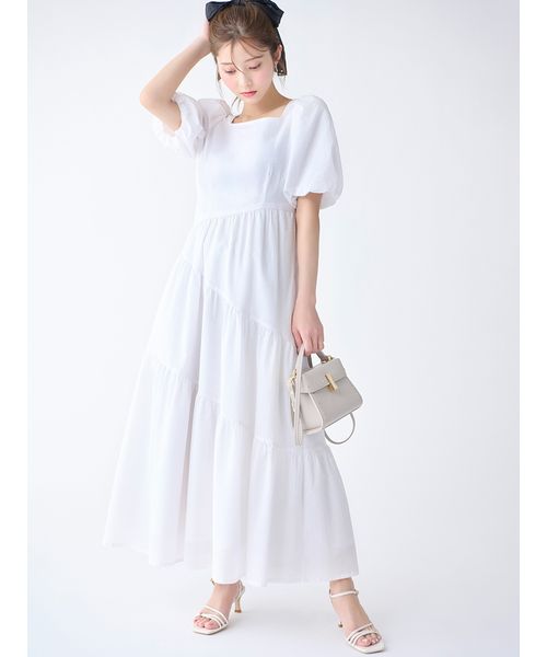 CELFORD スクエアネックボリュームワンピース 新品未使用 セルフォード スクエアネックボリュームワンピース