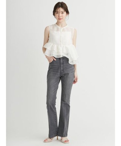 ハイウエストフレアデニムパンツ