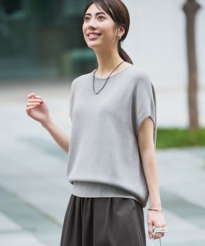 【洗える】コットンアセテート オーバーサイズ ニット