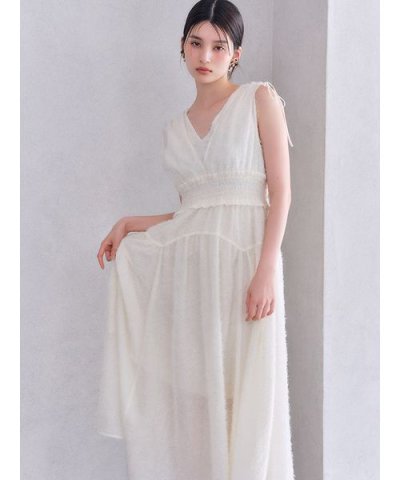 【限定カラー】【WEB限定00サイズ】フリンジジャガードシャーリングワンピース