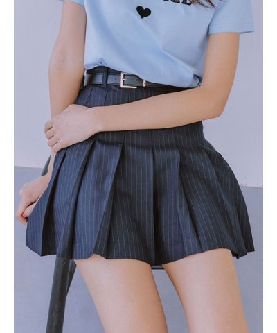 ベルト付きプリーツスカショーパン