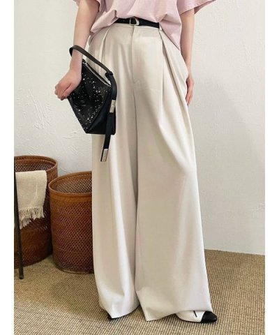 ベルト付きタックパンツ