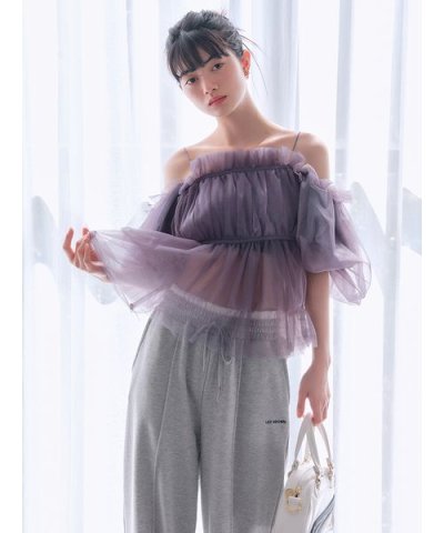 【WEB限定カラー】3wayペプラムチュールブラウス