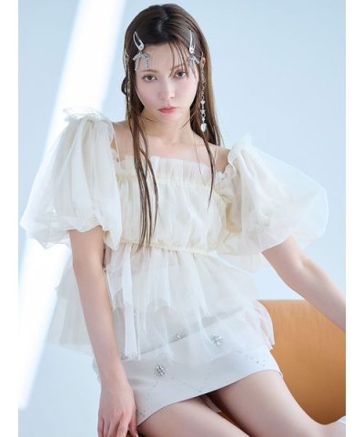 【WEB限定カラー】3wayペプラムチュールブラウス