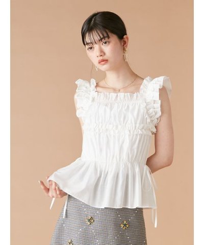 【WEB限定カラー】シャーリングフリルブラウス