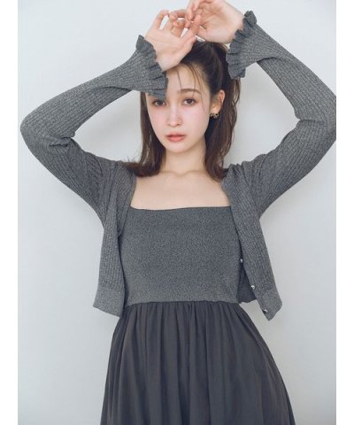 【WEB限定カラー】フリルスリーブカーディガン/ハンドウォッシャブル