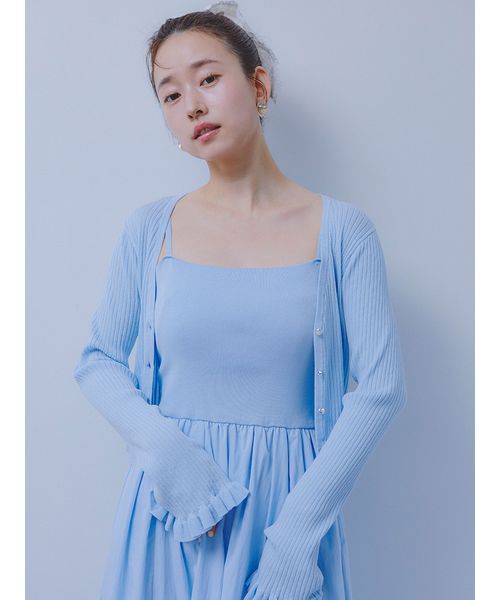 WEB限定カラー】フリルスリーブカーディガン/ハンド