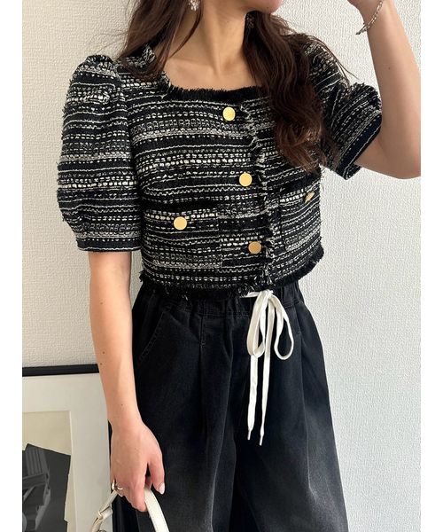 ハーフスリーブツイードジャケット(508114150)｜阪急百貨店公式