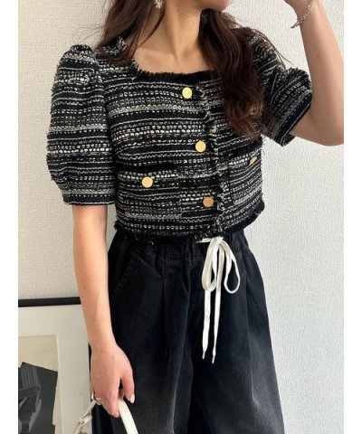 ハーフスリーブツイードジャケット