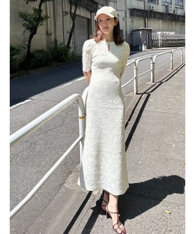 Sustainableクロシェライクニットワンピース
