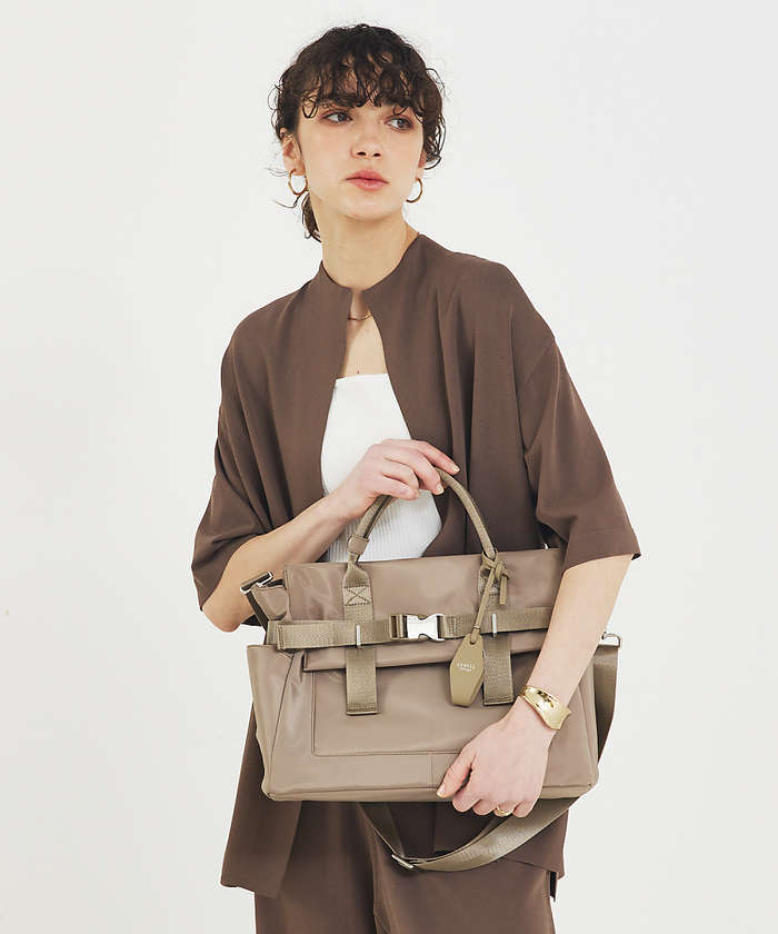 LOWELLThings ABILITY/ナイロンBELTEDトート ベージュ F LOWELLThings ABILITY/ナイロンBELTEDトート ベージュ F