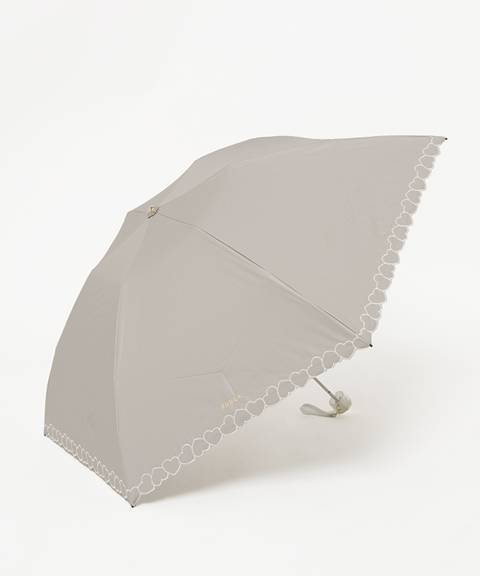 【晴雨兼用】FURLAフルラ ハート裾刺しゅう 折りたたみ傘 フルラ FURLA 晴雨兼用日傘 折りたたみ傘 コンパクト ハート裾