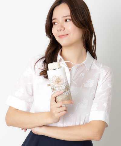 折りたたみ傘 5段 クリザンテーム 花柄 コンパクト UV 雨傘 レディース