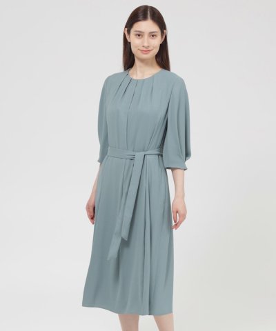 【ウォッシャブル】バックサテンジョーゼット　ワンピース