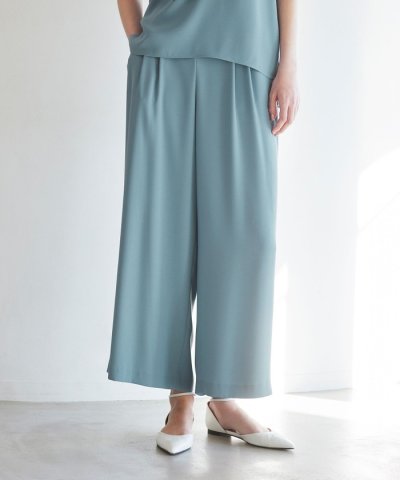 【ウォッシャブル】バックサテンジョーゼット　パンツ