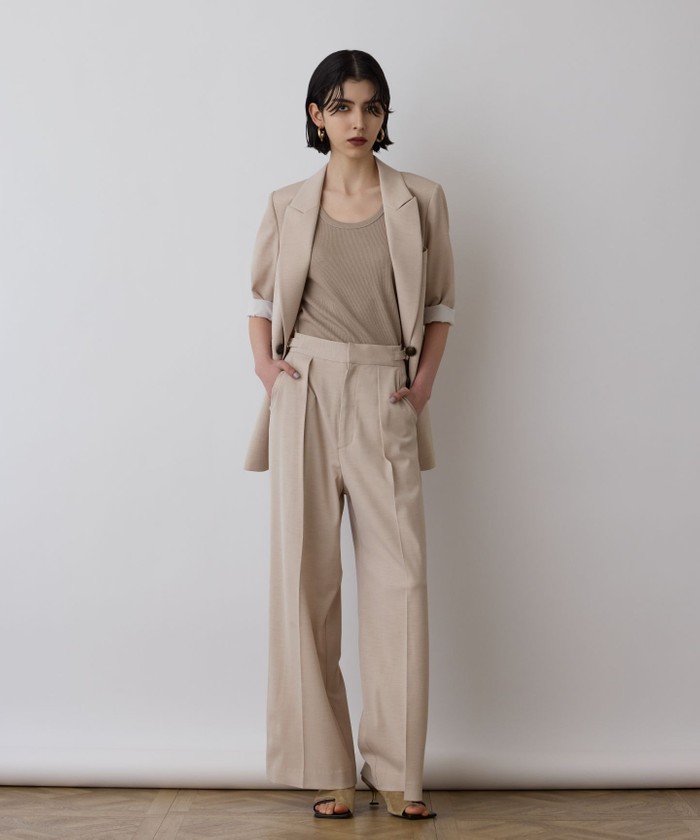 GRACECONTINENTAL スラブストレッチタックパンツ ベージュ 38 GRACECONTINENTAL スラブストレッチタックパンツ ベージュ 38