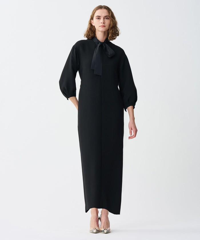 UNCRAVE 【防シワ・洗濯機洗い可】ウォッシャブル ダブルクロス ワンピース ブラック 2 UNCRAVE 【防シワ・洗濯機洗い可】ウォッシャブル ダブルクロス ワンピース ブラック 2