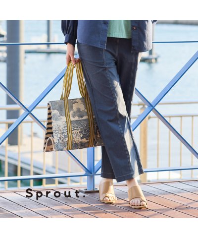 【Sprout.】綿麻混デニム　ワイドパンツ