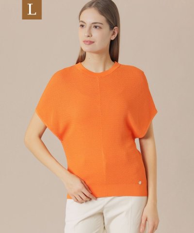 【L】ドライレーヨンニットプルオーバー