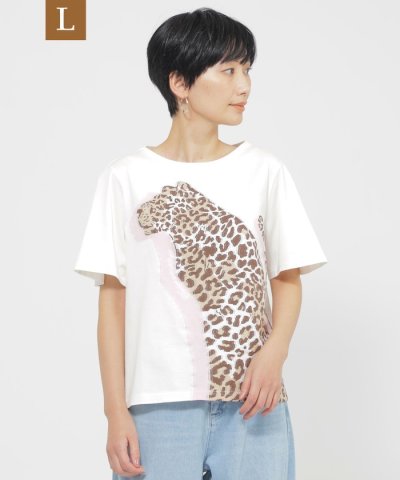 【L】【カタログ掲載品】【ウォッシャブル】パンサーモチーフジャカードカットソー