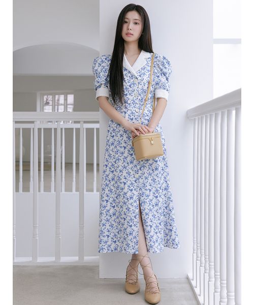 SNIDEL チュール ワンピース ドレス ブルー SNIDEL チュールプリーツ可憐ライトブルードレス (S〜M) を