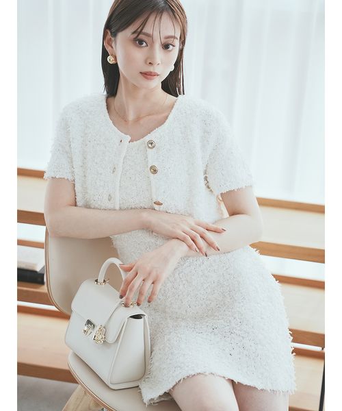 SNIDEL  / カーディガン SNIDEL カーディガン フラワービジューボタンニットカーディガン