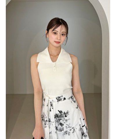 Sustainable襟付きニットプルオーバー