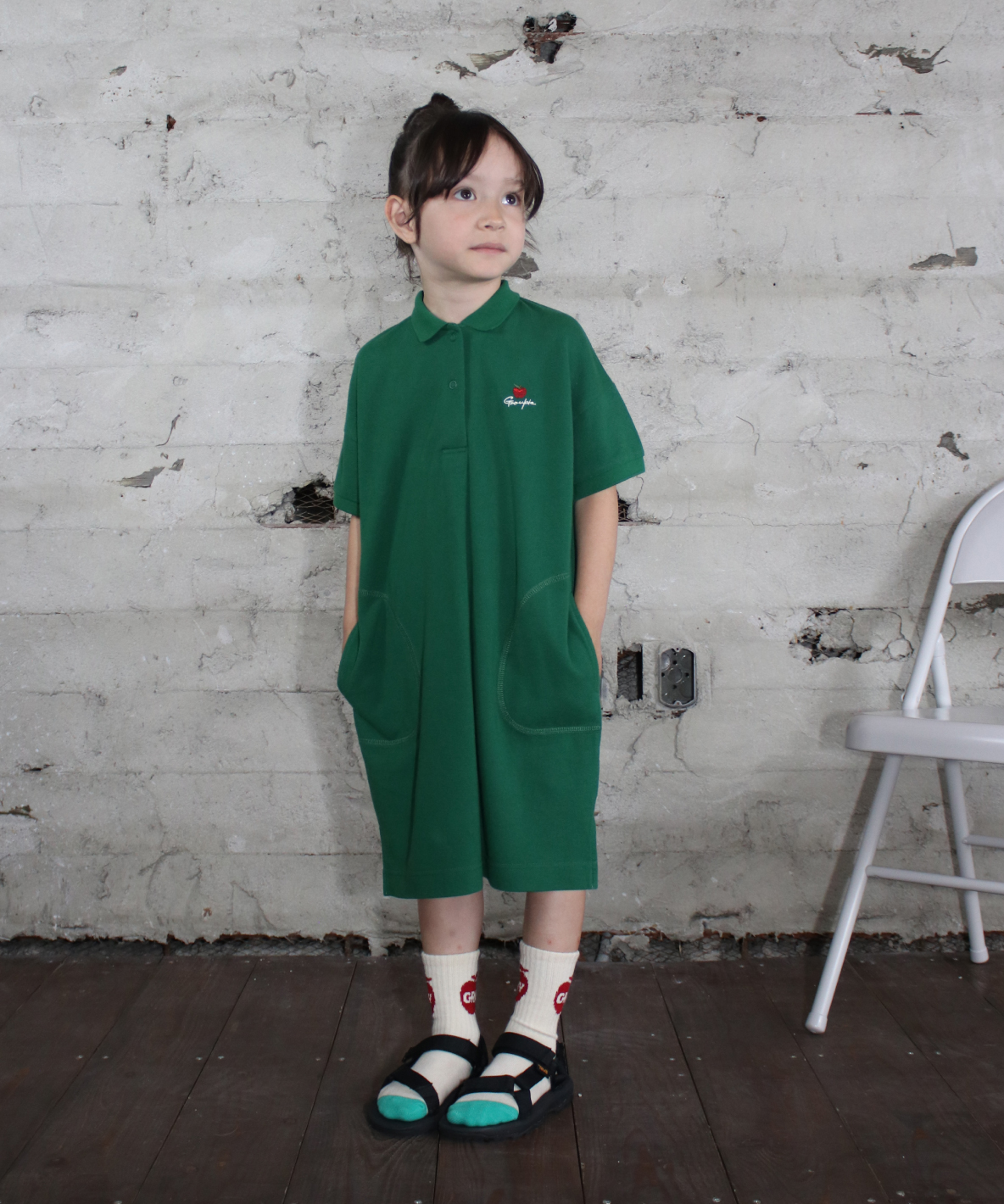 GROOVYCOLORS グルーヴィーカラーズ GROOVY COLORS Pique Polo Dres グリーン 130cm GROOVYCOLORS グルーヴィーカラーズ GROOVY COLORS Pique Polo Dres グリーン 130cm